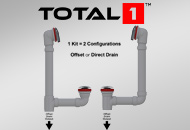 TOTAL 1: 1 Kit = 2 Configurations, Offset or Direct Drain