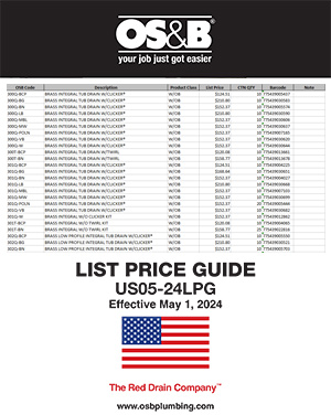 OS&B USA List Price Guide - May 01, 2024 (Excel)